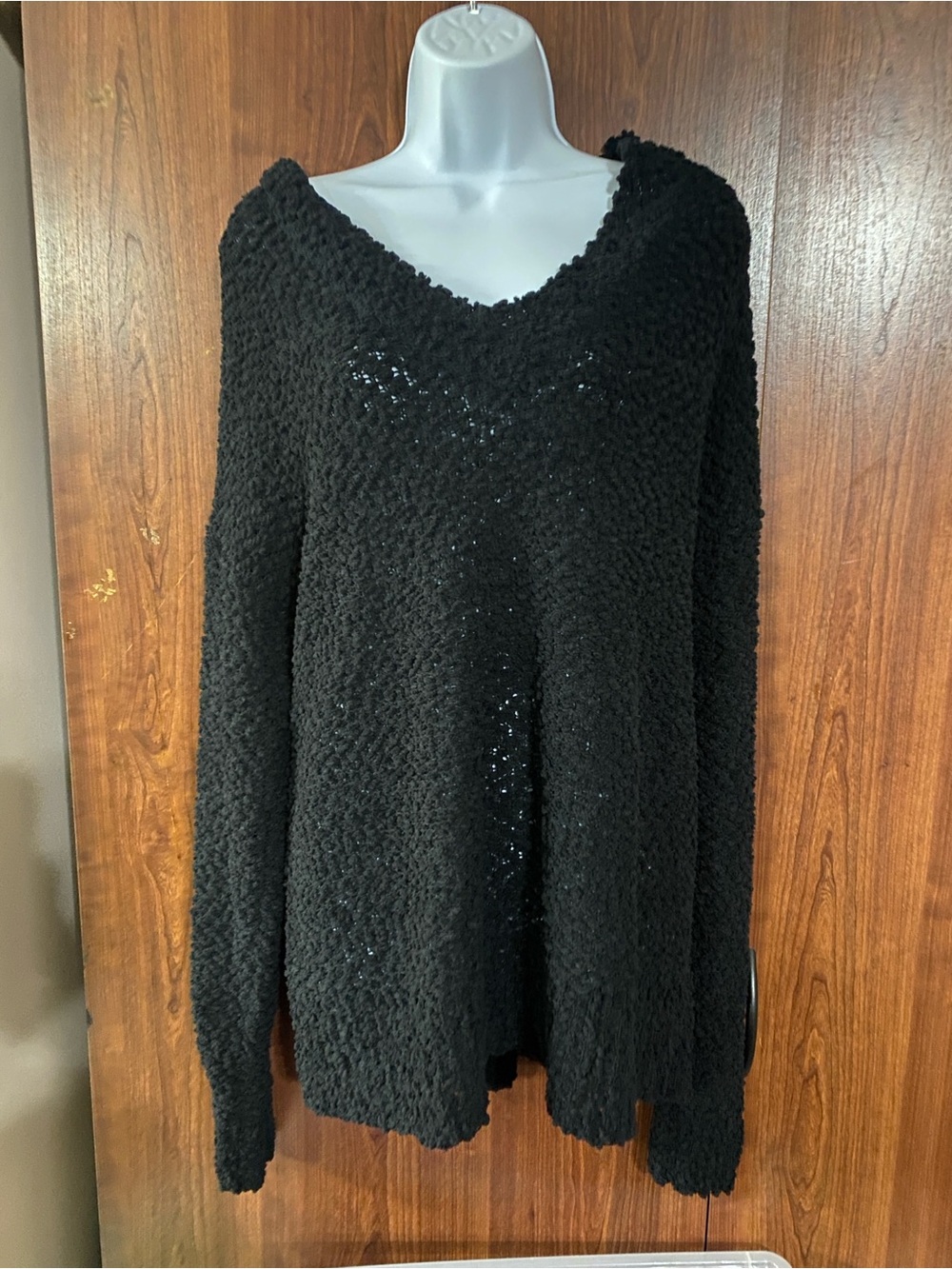 Zenana Cozy Black V-Neck Women’s Sweater
